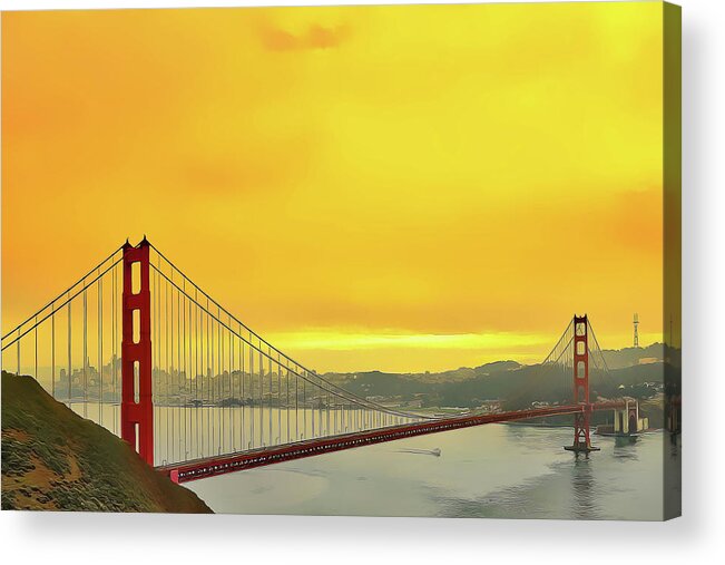 Golden Gate Acrylic Print featuring the painting Golden Gate by Harry Warrick