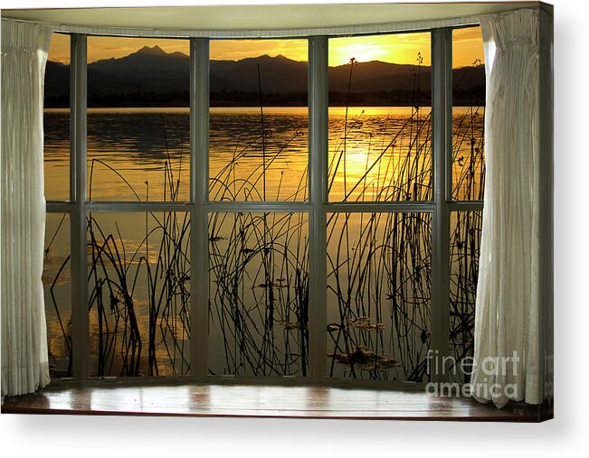 'window Canvas Wraps' Acrylic Print featuring the photograph Golden Lake bay Picture Window View by James BO Insogna