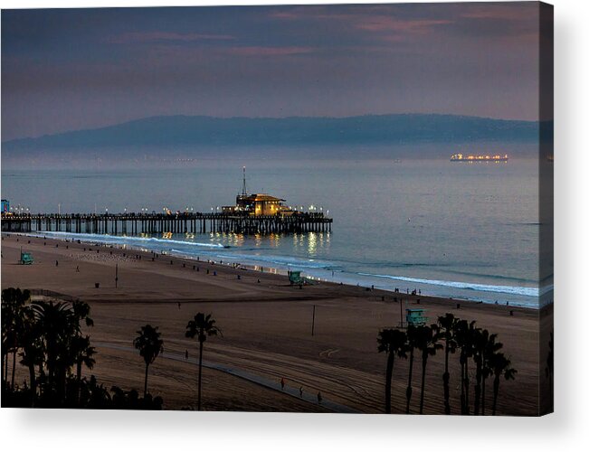 Sunset Acrylic Print featuring the photograph Golden Pier by Gene Parks