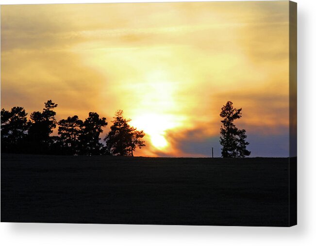 Sunsets Acrylic Print featuring the photograph Golden Sunset by Joy Tudor