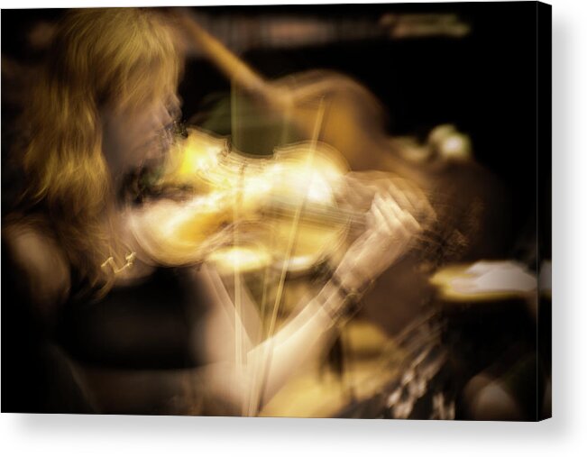 Golden Violin Acrylic Print featuring the photograph Golden Violin - by Julie Weber