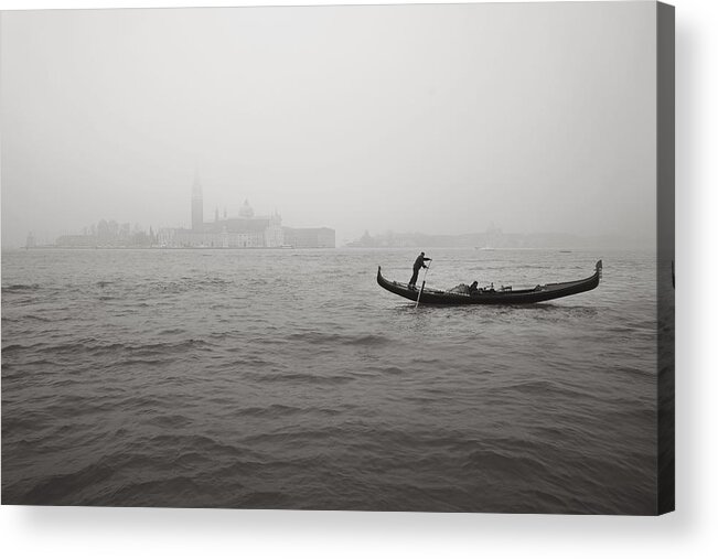 Venice Acrylic Print featuring the photograph Gondola Nella Nebbia 193042x by Marco Missiaja