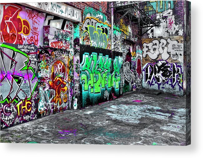 Paint Acrylic Print featuring the photograph Graffiti Alley by Reynaldo Williams