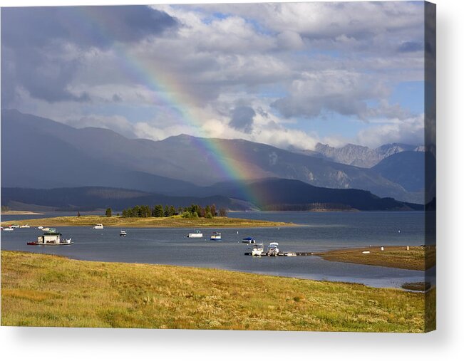 Colorado Acrylic Print featuring the photograph Granby Rainbow by Peter Skiba