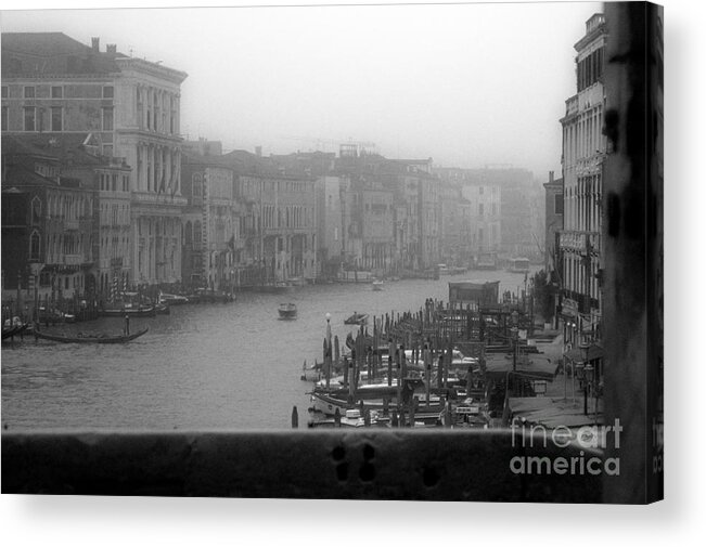 Grand Canal On Foggy Morning Acrylic Print featuring the photograph Grand Canal on a Foggy Morning by Prints of Italy
