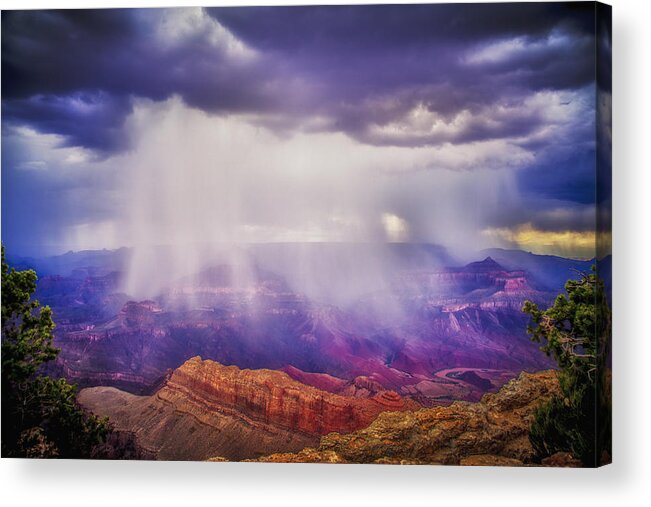 Grand Canyon Acrylic Print featuring the photograph Grand Canyon Storm by James Bethanis