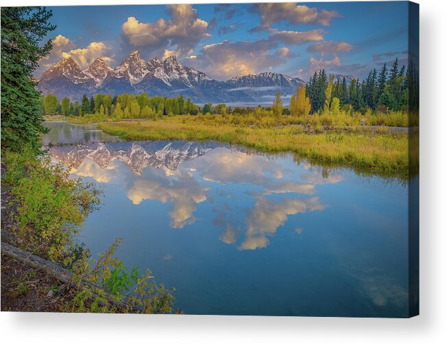Adventure Acrylic Print featuring the photograph Grand Teton Morning Reflection by Scott McGuire