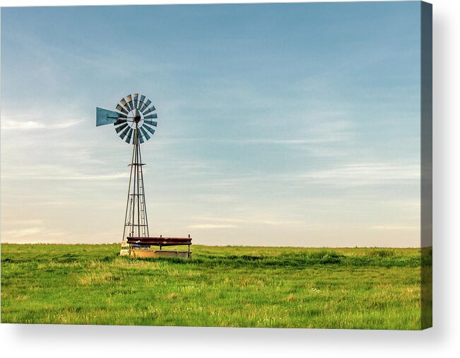 Windmill Acrylic Print featuring the photograph Great Plains Windmill by Todd Klassy