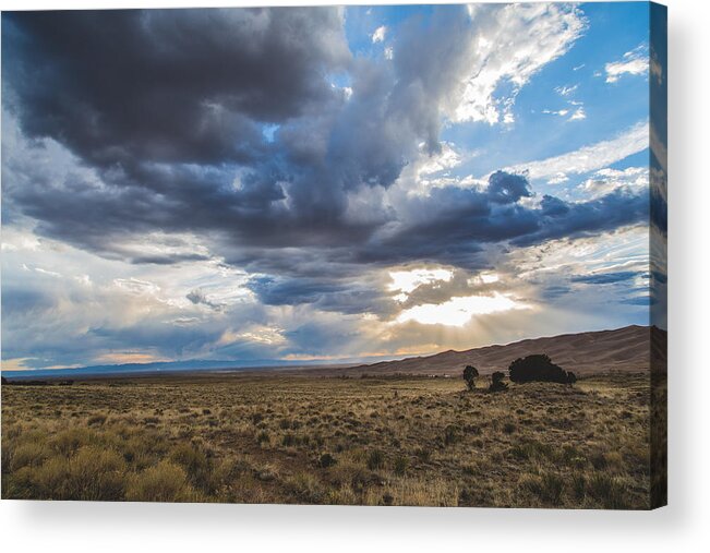 Clouds Acrylic Print featuring the photograph Great Sand Dunes Stormbreak by Jason Roberts