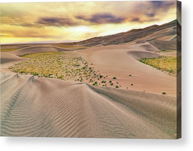 Colorado Acrylic Print featuring the photograph Great Sand Dunes Sunset - Colorado - Landscape by Jason Politte