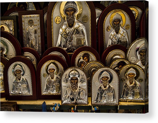 Icons Acrylic Print featuring the photograph Greek Orthodox Church Icons by David Smith