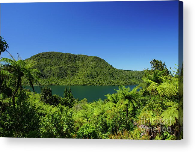 Mountain Acrylic Print featuring the photograph Green Lake by Brian Kamprath