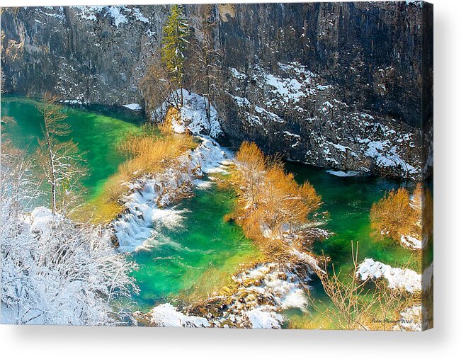 Plitvice Acrylic Print featuring the photograph Green River by Peter Kennett
