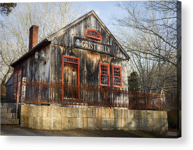 Grist Mill Acrylic Print featuring the photograph Grist Mill by Kirkodd Photography Of New England