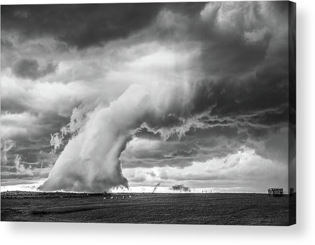 Severe Storm Acrylic Print featuring the photograph Groom Storm BW by Scott Cordell