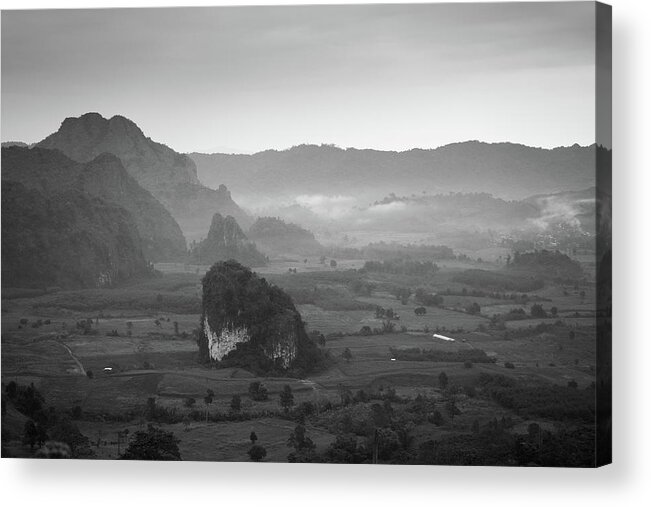 Landscape Acrylic Print featuring the photograph Ground Fog at Sunrise by Ivan Franklin