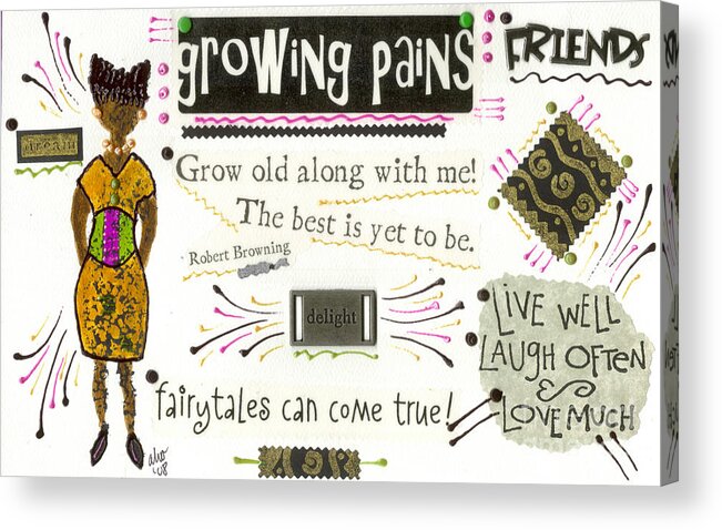 Gretting Cards Acrylic Print featuring the mixed media Grow Old With Me by Angela L Walker