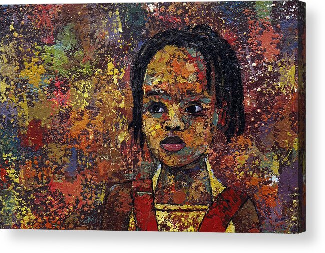 Ronex Ahimbisibwe Acrylic Print featuring the painting Growing Dreads 2 by Ronex Ahimbisibwe