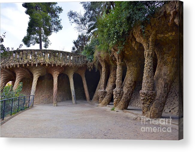 Arc Acrylic Print featuring the photograph Guell Style by Svetlana Sewell