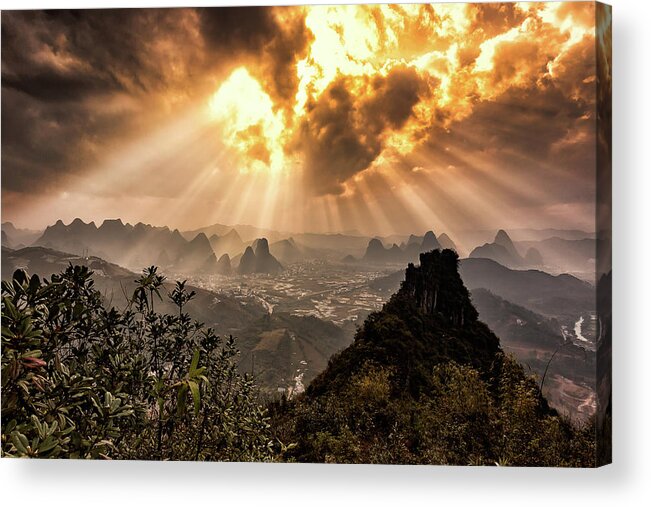 China Acrylic Print featuring the photograph Guilin, China by Jose Luis Vilchez