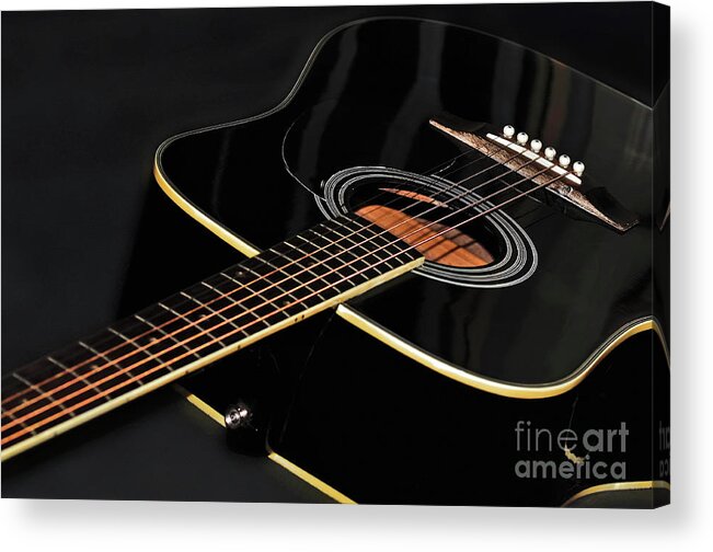 Guitar Low Key Acrylic Print featuring the photograph Guitar Low Key by Kaye Menner by Kaye Menner