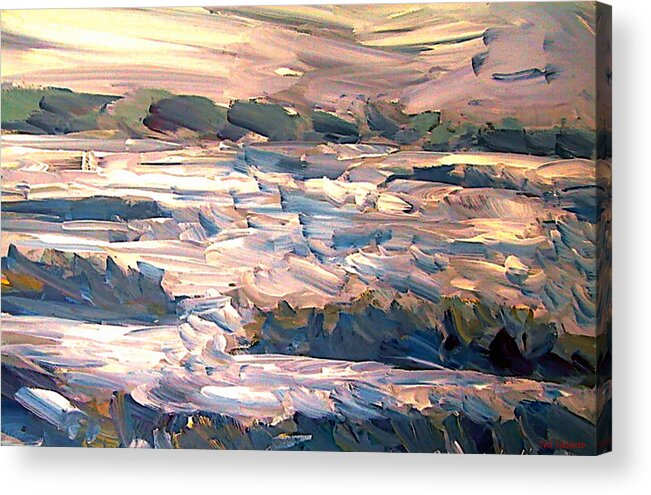 Abstract Acrylic Print featuring the mixed media Gulf Island Sunset by Ted Hesketh