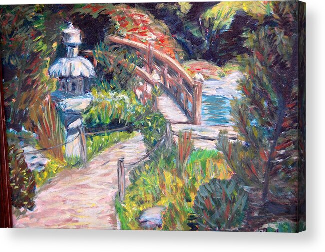 Hakone Garden Acrylic Print featuring the painting Hakone by Carolyn Donnell