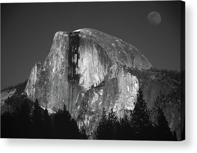 Half Dome Moonrise Acrylic Print featuring the photograph Half Dome Moonrise by Raymond Salani III