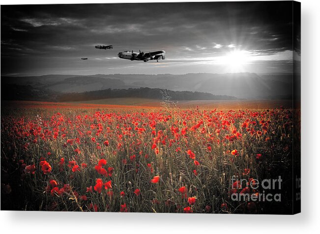 Handley Page Halifax Acrylic Print featuring the digital art Halifax Bomber Boys by Airpower Art