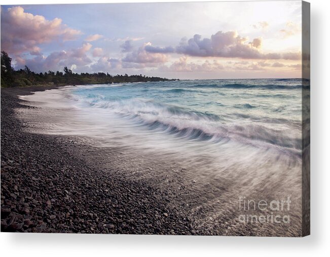 Bay Acrylic Print featuring the photograph Hana Black Sand Beach by Jenna Szerlag