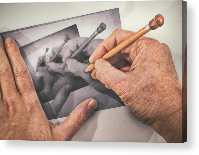 Scott Norris Photography Acrylic Print featuring the photograph Hands Drawing Hands by Scott Norris