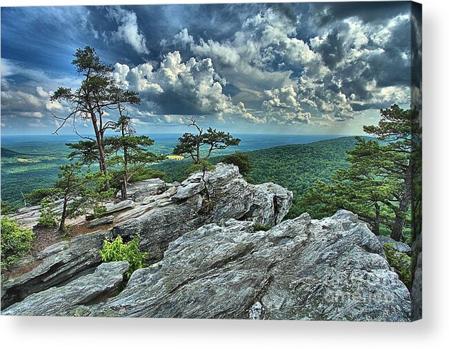 Hanging Rock State Park Acrylic Print featuring the photograph Hanging Rock Overlook by Adam Jewell