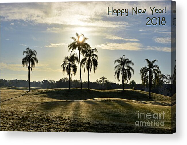 New Year Acrylic Print featuring the photograph Happy New Year 2018 by Lorenzo Cassina
