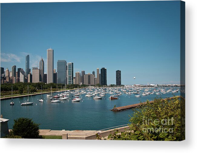 American Cities Acrylic Print featuring the photograph Harbor Parking in Chicago by David Levin