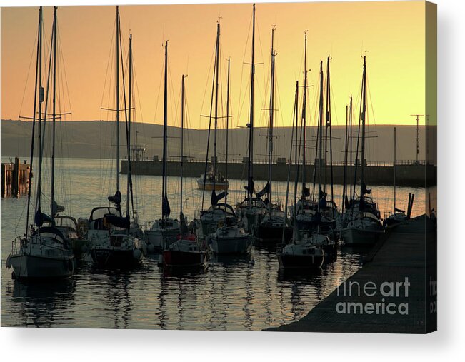 Weymouth Acrylic Print featuring the photograph Harbor Sunrise by Baggieoldboy