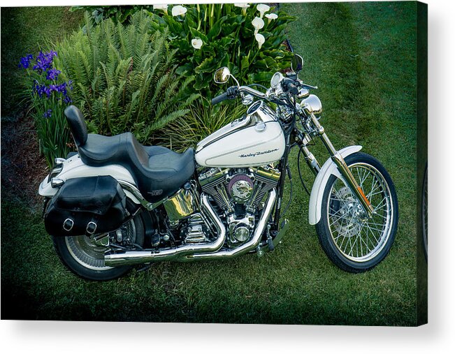 Motorcycle Acrylic Print featuring the photograph Harley-Davidson Softail Deuce 2004 by E Faithe Lester