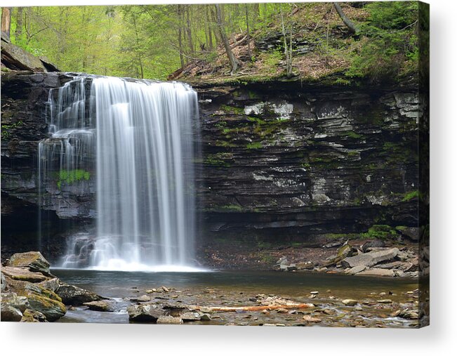 Phil Levee Acrylic Print featuring the photograph Harrison Wright Falls Spring by Philip LeVee