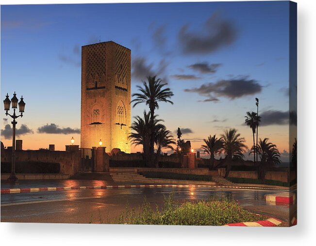 Moroccan Shower Curtain Rabat Hassan Tower Print for Bathroom 