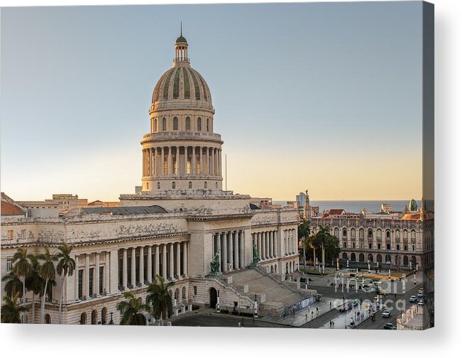 Capitolio Acrylic Print featuring the photograph Havana Capitolio by Jose Rey
