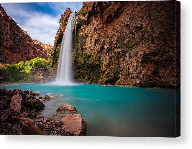 Havasu Falls Acrylic Print featuring the photograph Havasu Falls by Adam Mateo Fierro