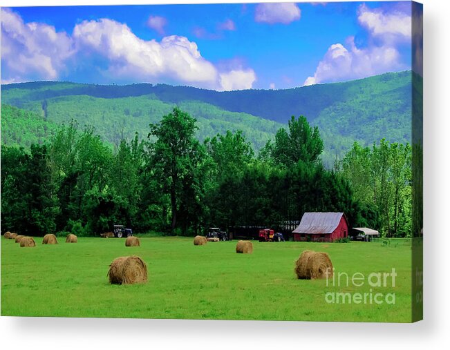 Photo For Sale Acrylic Print featuring the photograph Hay Bale Farm by Robert Wilder Jr