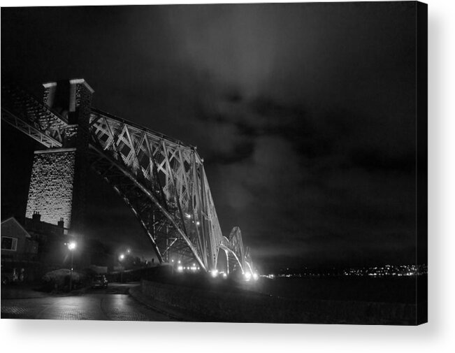 North Queensferry Acrylic Print featuring the photograph Hazy lights in the night by Elena Perelman