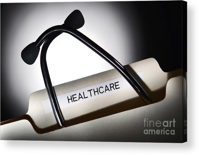 Care Acrylic Print featuring the photograph Healthcare File Folder by Olivier Le Queinec