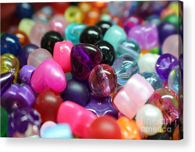 Bead Acrylic Print featuring the photograph Heart Beads by Erick Schmidt