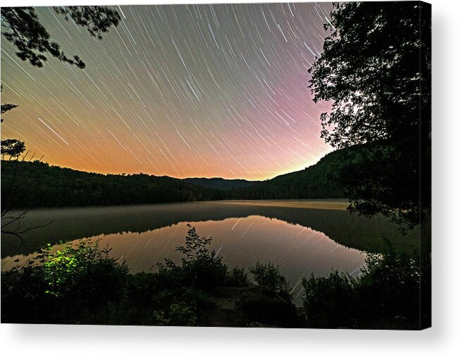 Heart Acrylic Print featuring the photograph Heart Lake Star Trail Adirondacks North Elba by Toby McGuire