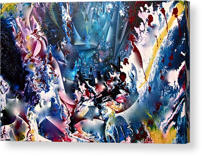 Abstract Acrylic Print featuring the painting Heart Magic Tour Ride by Lori Miller