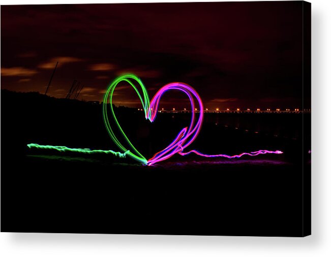 Night Acrylic Print featuring the photograph Hearts in the Night by Nicole Lloyd