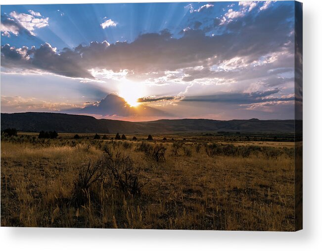 Clouds Acrylic Print featuring the photograph High Desert Sunset by Steven Clark