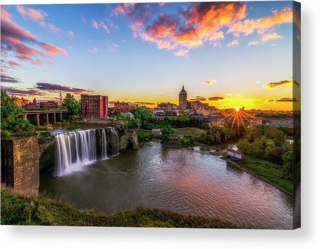 Mark Papke Acrylic Print featuring the photograph High Falls Rochester NY by Mark Papke