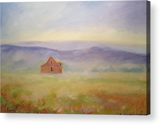 Old House In Landscape Acrylic Print featuring the painting High Lonesome by Ginger Concepcion